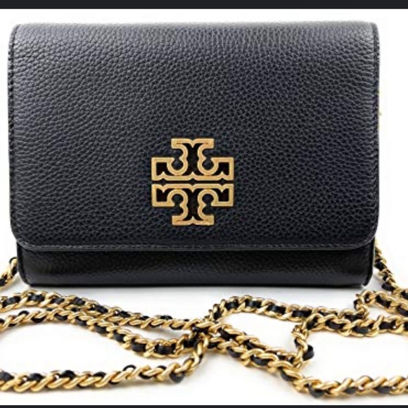 Tory Burch Britten Adjustable shoulder bag Black gold chain - Picture 3 of 4